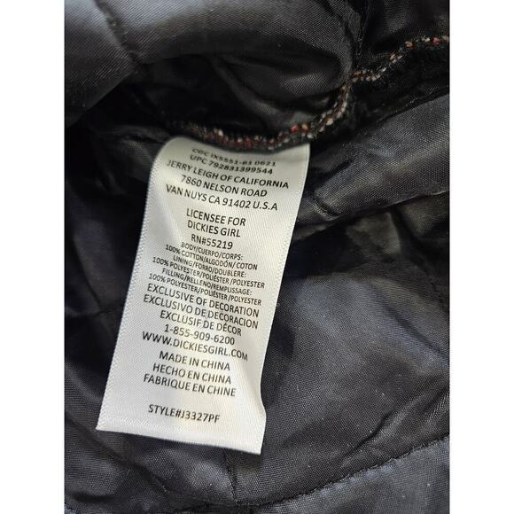 Dickies Womens Large Faded Spell Out Quilted Flannel Shirt Jacket Brown - Picture 6 of 7